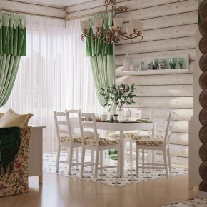 Комлект Вествик обеденный стол и четыре стула, массив сосны, цвет белый в Елабуге - elabuga.mebel-74.com | фото