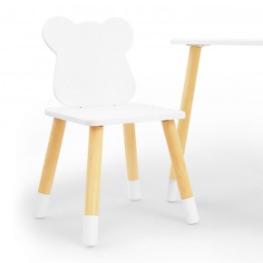 Комплект детской мебели стол и два стула Мишутка (Белый/Белый/Береза) в Елабуге - elabuga.mebel-74.com | фото