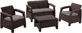 Комплект мебели Корфу сет (Corfu set) коричневый - серо-бежевый * в Елабуге - elabuga.mebel-74.com | фото