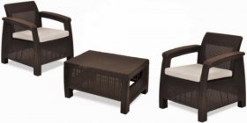 Комплект мебели Корфу Уикенд (Corfu Weekend) коричневый - серо-бежевый * в Елабуге - elabuga.mebel-74.com | фото