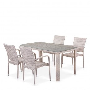 Комплект плетеной мебели T256C/Y376C-W85 Latte (4+1) + подушки на стульях в Елабуге - elabuga.mebel-74.com | фото