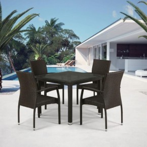 Комплект плетеной мебели T257A/YC379A-W53 Brown (4+1) + подушки на стульях в Елабуге - elabuga.mebel-74.com | фото