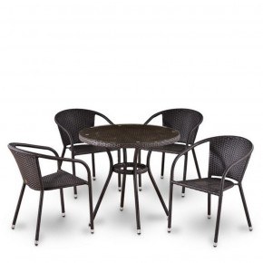 Комплект плетеной мебели T282ANT/Y137C-W53 Brown (4+1) в Елабуге - elabuga.mebel-74.com | фото