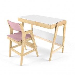 Комплект растущий стол и стул с чехлом 38 попугаев «Вуди» (Белый, Береза, Розовый) в Елабуге - elabuga.mebel-74.com | фото