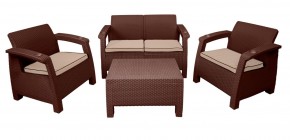 Комплект уличной мебели Yalta Premium Terrace Set (Ялта) шоколадый (+подушки под спину) в Елабуге - elabuga.mebel-74.com | фото