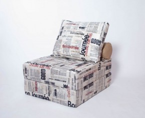 Кресло-кровать-пуф бескаркасное Прайм (Газета) в Елабуге - elabuga.mebel-74.com | фото