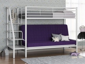 Кровать двухъярусная с диваном "Мадлен-3" (Белый/Фиолетовы) в Елабуге - elabuga.mebel-74.com | фото