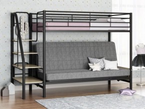Кровать двухъярусная с диваном "Мадлен-3" (Черный/Серый) в Елабуге - elabuga.mebel-74.com | фото