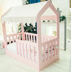 Кровать-домик без ящика 800*1600 (Розовый) в Елабуге - elabuga.mebel-74.com | фото