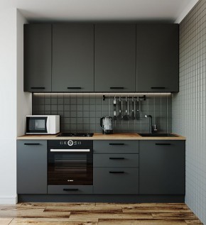 Кухонный гарнитур Антрацит 2200 (Стол. 26мм) в Елабуге - elabuga.mebel-74.com | фото