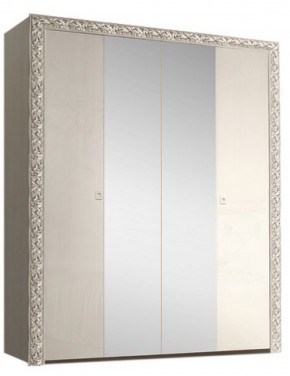 Шкаф 4-х дв. (с зеркалами) Premium слоновая кость/серебро (ТФШ1/4(П) в Елабуге - elabuga.mebel-74.com | фото
