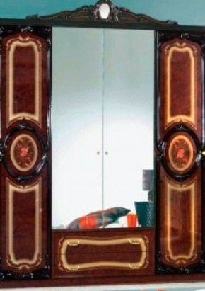 Шкаф 4-х дверный с зеркалами (01.144) Роза (могано) в Елабуге - elabuga.mebel-74.com | фото